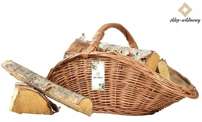 Produktbild von Sklep Wiklinowy Kaminholzkorb aus Weide mit Jute gefüttert 56 cm