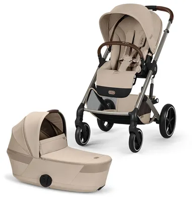 Produktbild von Cybex Kombi-Kinderwagen Balios S Lux inkl. faltbarer Babywanne Almond Beige