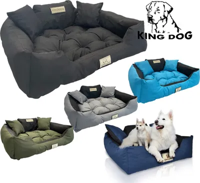 Produktbild von Hundebett Hundekissen Katzenbett KINGDOG Wasserdicht Schwarz Größe 3XL 145x115