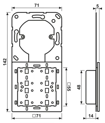 Obrázek produktu pro Jung Tastsensor-Erweiterungsmodul 4094TSEM 4fach KNX (4094TSEM)