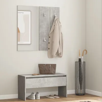 Immagine prodotto di Mobili Set di mobili per corridoio in cemento grigio materiale a base di legno - Panche 808787