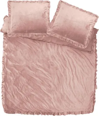 Produktbild von Sleeptime Samt Ruffles Altrosa 240 x 220 cm