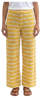 Immagine prodotto di Pantaloni da donna Zara, modello a gamba dritta, in maglia, colore giallo, taglia S