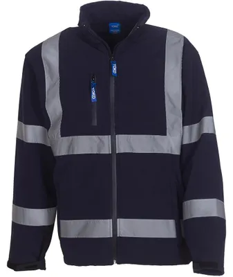 Imagen del producto de Chaqueta softshell de alta visibilidad Yoko para hombre, modelo FK1052 (talla XL), color azul marino