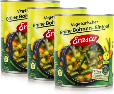 Produktbild von Erasco vegetarischer grüne Bohnen-Eintopf 800g Fertigessen (3er Pack)