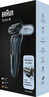 Obrázek produktu pro Braun Series 6 60-N1000s, Planžetový holicí strojek, Šedá, LED, Baterie, Lithium-ion (Li-ion), Zabudovaná baterie