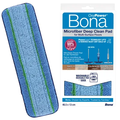Produktbild von Bona Mikrofaser Deep Clean-Pad Reinigungspad mit PowerLoop®-Technologie, maschinenwaschbar und passend für alle Bona Mopps