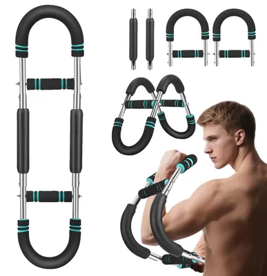 Image de Appareil d'entraînement pour les bras, résistance réglable, design portable, BLEU