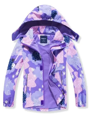 Immagine prodotto di Solidchoice - Giacca antivento impermeabile con motivo floreale per bambini