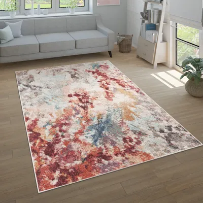 Image de Tapis Salon Chambre à coucher Poils courts Moderne Motif abstrait vintage Dimensions 80 x 150 cm