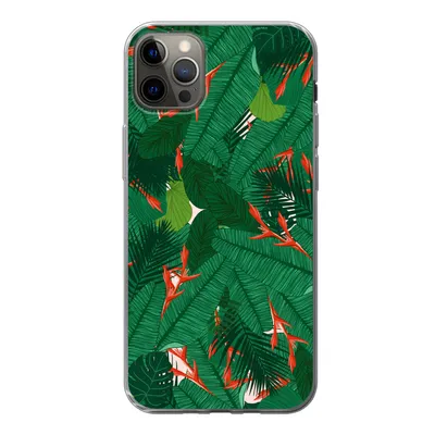 Produktbild von MuchoWow® Handyhülle Schutzhülle Hülle für iPhone 13 Pro Max Blumen - Blätter - Muster Silikon Softcase Handy Hülle - Mobiltelefon