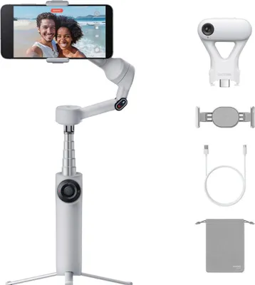 Produktbild von Insta360 Flow 2 AI Tracker Bundle Stone Gray - gimbal z moduem ledzenia