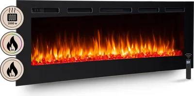 Zdjęcie produktu dla BALDERIA Fiamma 68 (czarny) | Kominek elektryczny do zabudowy