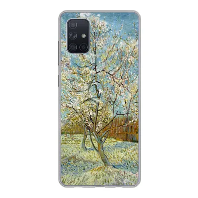 Produktbild von MuchoWow® Handyhülle Schutzhülle Hülle für Samsung Galaxy A71 Blühender Pfirsichbaum - Vincent van Gogh Silikon Softcase Handy Hülle - Kartenbesitzer