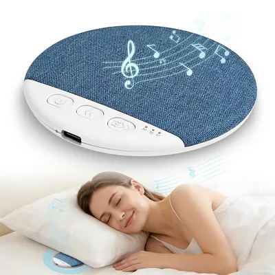 Produktbild von Bluetooth Kissenspeaker Mini, flacher Schlaf Lautsprecher 11 mm, White Noise, Sleep Timer, 48h Akku für Reisen