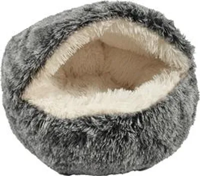 Imagen del producto de Croci, refugio para gatos tipo iglú, diseño combinado en blanco y