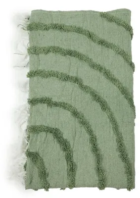 Produktbild von Fransendecke aus Baumwolle, sehr weich und warm, für Sofa und Bett, Maße 135 x 150 cm