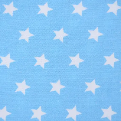 Produktbild von Baumwollstoff Meterware Sterne 1x1cm hellblau weiß