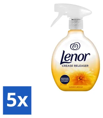 Productafbeelding van 5 x Lenor Anti-kreukspuit Summer Breeze - textielverfrisser - 500 ml - voordeelverpakking - 5 stuks