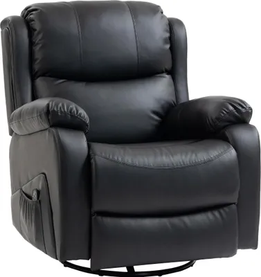 Produktbild von Massagesessel, Wärme- & Liegefunktion, Kunstleder, bis 150kg, 97x92x104cm, Schwarz