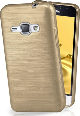 Produktbild von moex® Brushed Case kompatibel mit Samsung Galaxy J1 (2016) - Hülle aus Silikon, Gold