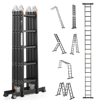 Produktbild von Mehrzweckleiter - Klappleiter - Höhenverstellbare Leiter - Stehleiter - Haushaltsleiter