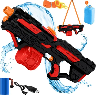 Produktbild von KESSER® Elektrische Wasserpistole mit Akku Spritzpistolen 1000 ml + 600 ml Extra-Tank große Wasserspritzpistole für Kinder und Erwachsene, Sehr Stark 8m Reichweite, Spielzeug im Freien