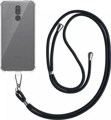 Immagine prodotto di Smartphonica Custodia per telefono adatta a Huawei Mate 10 Lite trasparente antiurto con cordino universale staccabile - Custodia Backcover in silicone antiurto con cordino