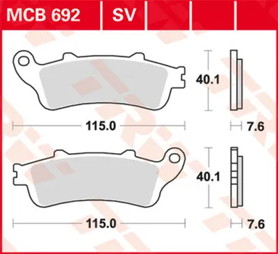 Immagine prodotto di TRW Set di pastiglie freno MCB692SV ST1100 Pan European SC26