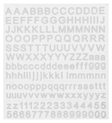 Produktbild von Selbstklebende Buchstaben und Zahlen - 7 mm Stereo-Aufkleber für Schilder und Adressnummern - Silber - 185 Stück