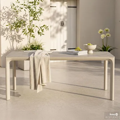 Produktbild von home24 Gartentisch - Aluminium / Granit - Grau