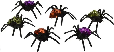 Produktbild von Spinnen Set 6Stück mit Pailletten Weihnachten Halloween - Nampook