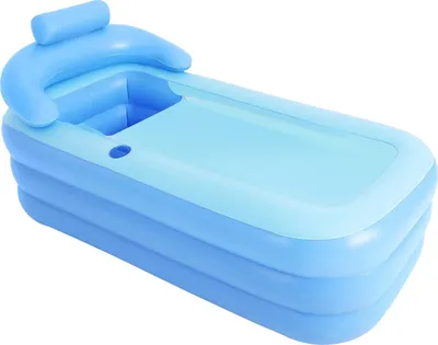 Produktbild von Aufblasbare Badewanne, ergonomische Rückenlehne, Entwässerungsdesign, faltbare Aufbewahrung, Blau