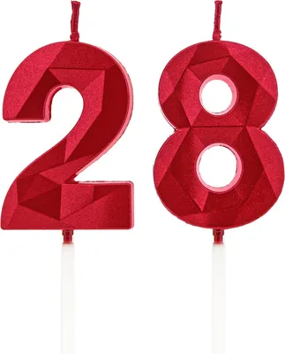 Image de Bougies d'anniversaire numéro 28, décorations pour gâteau