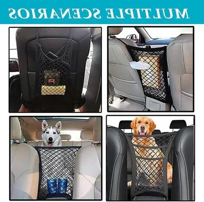 Produktbild von Dognet Car - Hundeabtrennung - Sicheres Fahren - Einstellbares Mesh - Universal Größe - Schwarz