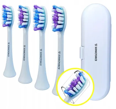 Produktbild von SonicForce Ersatz-Zahnbürstenköpfe für Berdsen B4/B3 Duo + Etui
