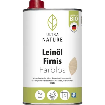 Produktbild von ULTRA NATURE Leinöl Firnis 0,5L, Farblos