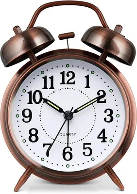 Image de Réveil en métal pour les gros dormeurs - 1 pièce - brun rougeâtre - 10,5 cm