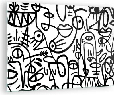 Produktbild von Bilder auf glas - Einteilig - Zeichnen Cartoon Graffiti - 70x50cm - Glasbilder - Wandbilder - Bilder - zum Aufhängen bereit - Wanddekoration aus Glas - Glas Bilder - Wandbild auf Glas - GAA70x50-4971