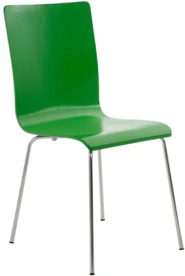 Produktbild von CLP Besucherstuhl Pepe mit ergonomisch geformten Holzsitz und Metallgestell grün