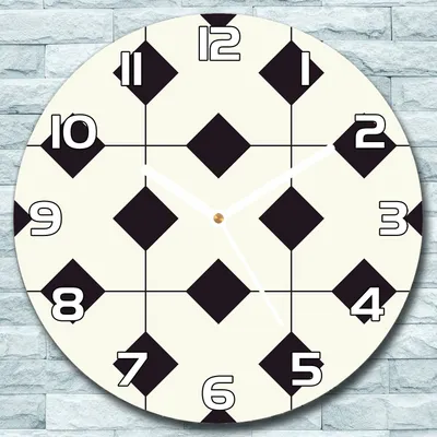 Produktbild von Wanduhr aus Glas Rund fi 30 Geometrische Würfel Quarz Deko Wohnzimmer Büro