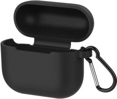 Image de Étui en silicone compatible avec les AirPods 3, avec mousqueton, couleur noire