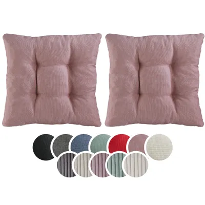 Immagine prodotto di sleepling - Set di 2 cuscini per sedia, cuscino per seduta, morbido tessuto da rivestimento, 38 x 38 cm, 7 cm, rosa scuro