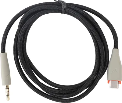 Produktbild von Typ-C-auf-3,5-mm-Kopfhörer-Aux-Kabel OFC-Gewebe, Ersatz für MMX150-Headset, 1,2 Meter, Grau