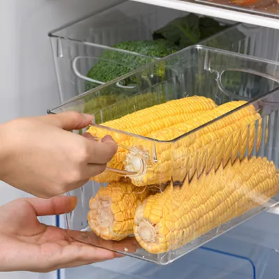 Produktbild von Sonstige Küchenaufbewahrung, 6er-Set Aufbewahrungsbox, Kühlschrank Organizer, stapelbarer Korbeinsatz, durchsichtige Frischhaltedose