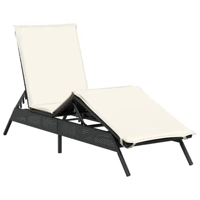 Produktbild von vidaXL Sonnenliege mit Auflage Schwarz Poly-Rattan