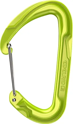 Schnappkarabiner "Pure Wire" von Edelrid in leuchtendem Grün; geeignet für Klettern.