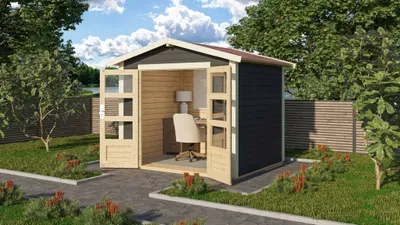 Produktbild von Karibu Gartenhaus Gerätehaus Talkau 3 terragrau 244x204x230 cm