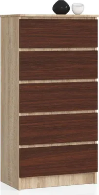 Obrázek produktu pro Vysoká komoda SAVRILA - dub sonoma / wenge