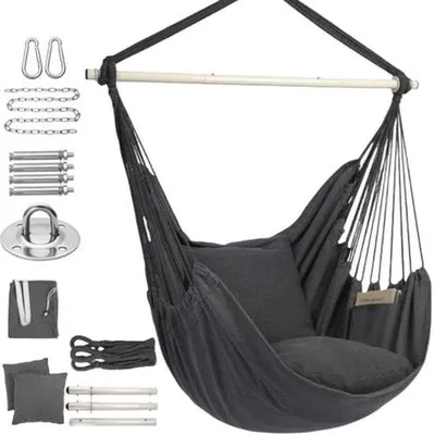 Image de Fauteuil suspendu d'extérieur - Fauteuil balancé confortable avec coussin, idéal pour balcon et jardin